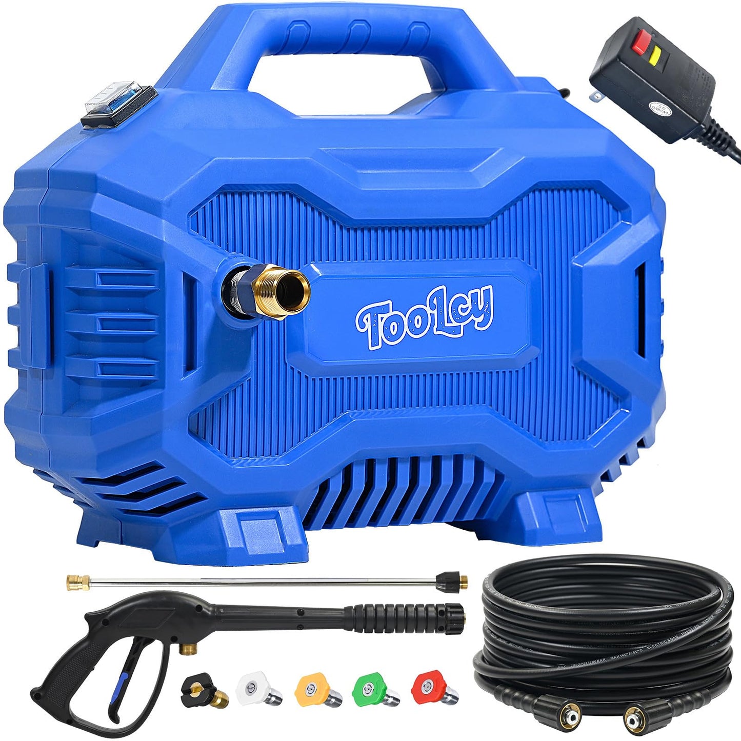 Compact Car Pressure Washer Max 2030 PSI, Small Electric Power Washer, 50 FT Pressure Hose, Short Foam Gun with Adjustable Wand, 5 Nozzle Tips, Great to Wash Cars, RVs, Patios, Fences (V 3.0)