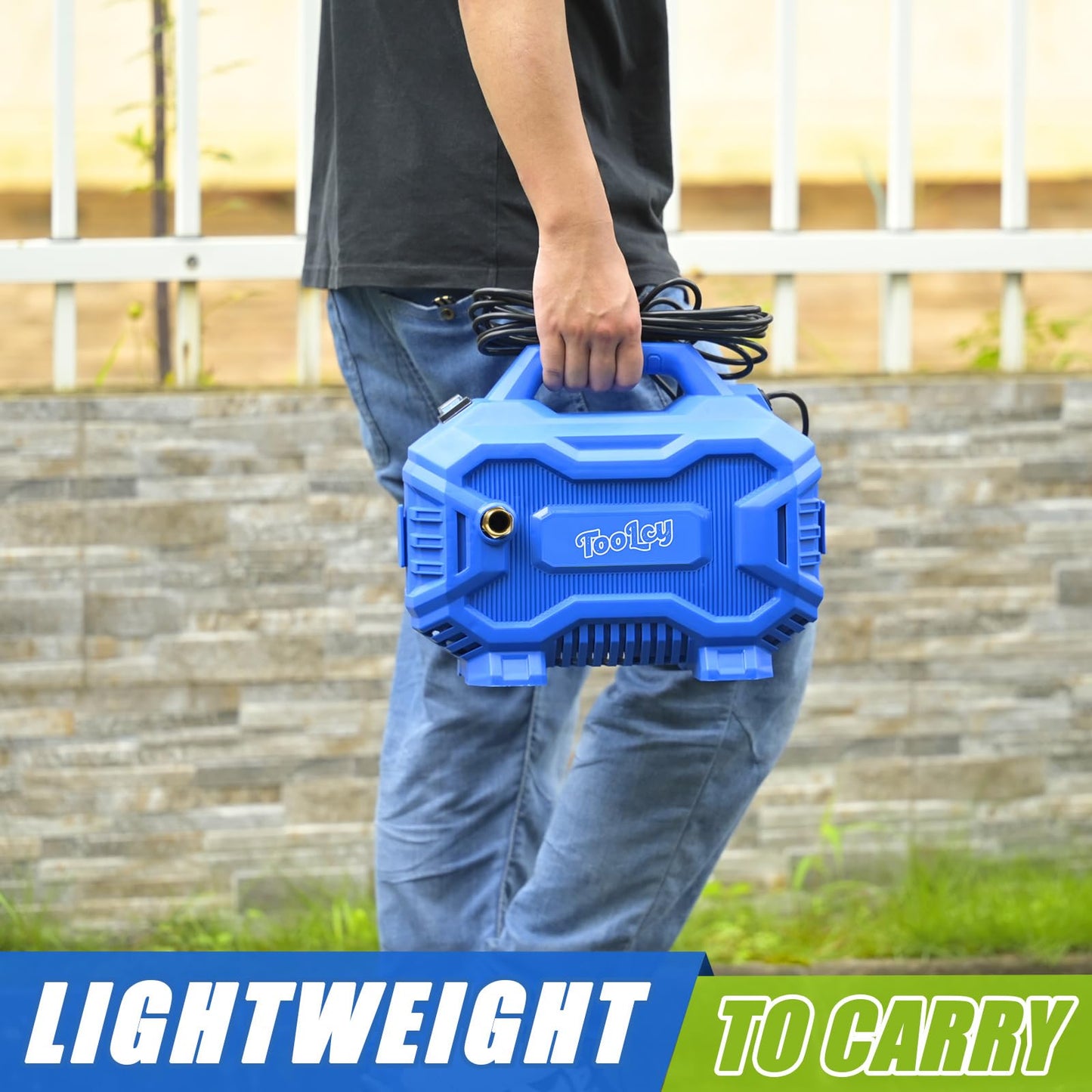 Car Pressure Washer Max 2030 PSI, Small Electric Power Washer, 50 FT Pressure Hose, Short Foam Gun with Adjustable Wand, 5 Nozzle Tips, Great to Wash Cars, RVs, Patios, Fences (V 3.0)