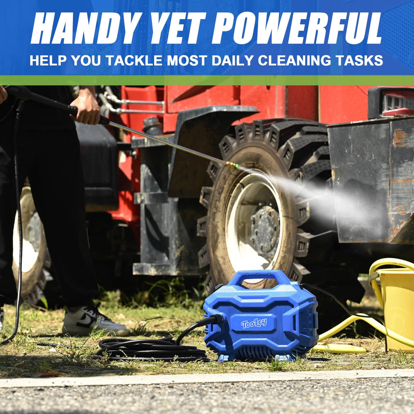 Compact Car Pressure Washer Max 2030 PSI, Small Electric Power Washer, 50 FT Pressure Hose, Short Foam Gun with Adjustable Wand, 5 Nozzle Tips, Great to Wash Cars, RVs, Patios, Fences (V 3.0)