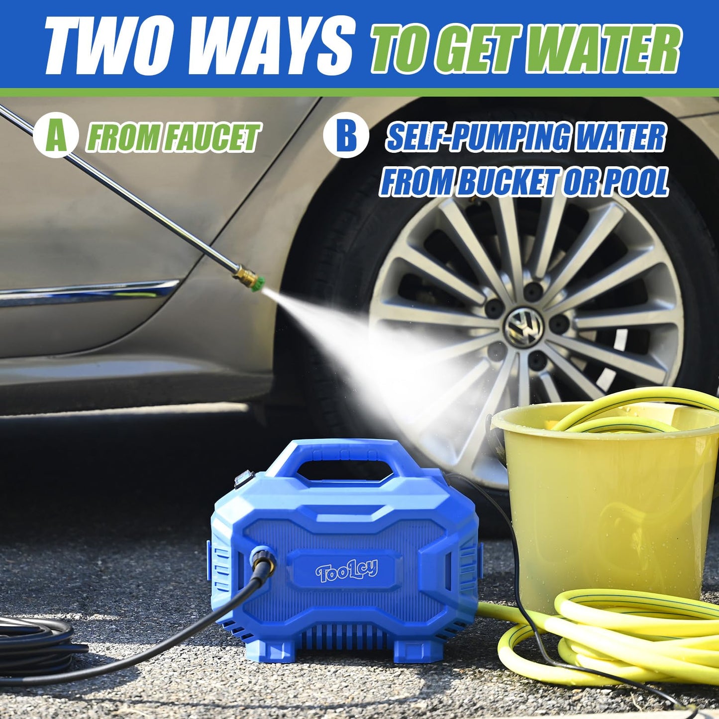 Car Pressure Washer Max 2030 PSI, Small Electric Power Washer, 50 FT Pressure Hose, Short Foam Gun with Adjustable Wand, 5 Nozzle Tips, Great to Wash Cars, RVs, Patios, Fences (V 3.0)