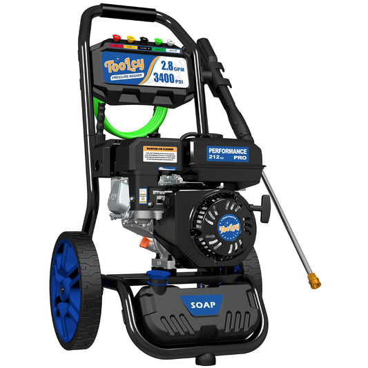 3400 PSI Gas Pressure Washer, 35 FT Pressure Hose, Swivel Pressure Gun