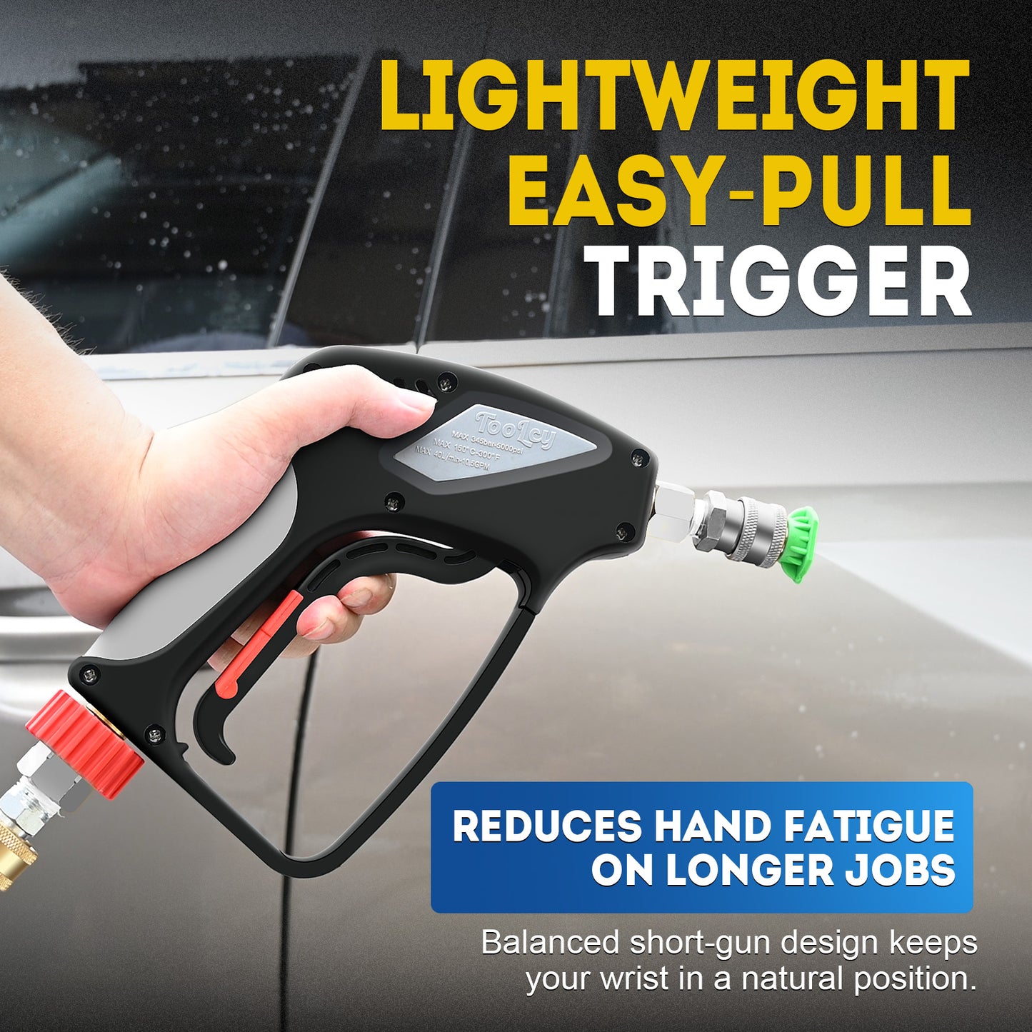 5000 PSI Pro Short Pressure Washer Gun (Stainless Steel)