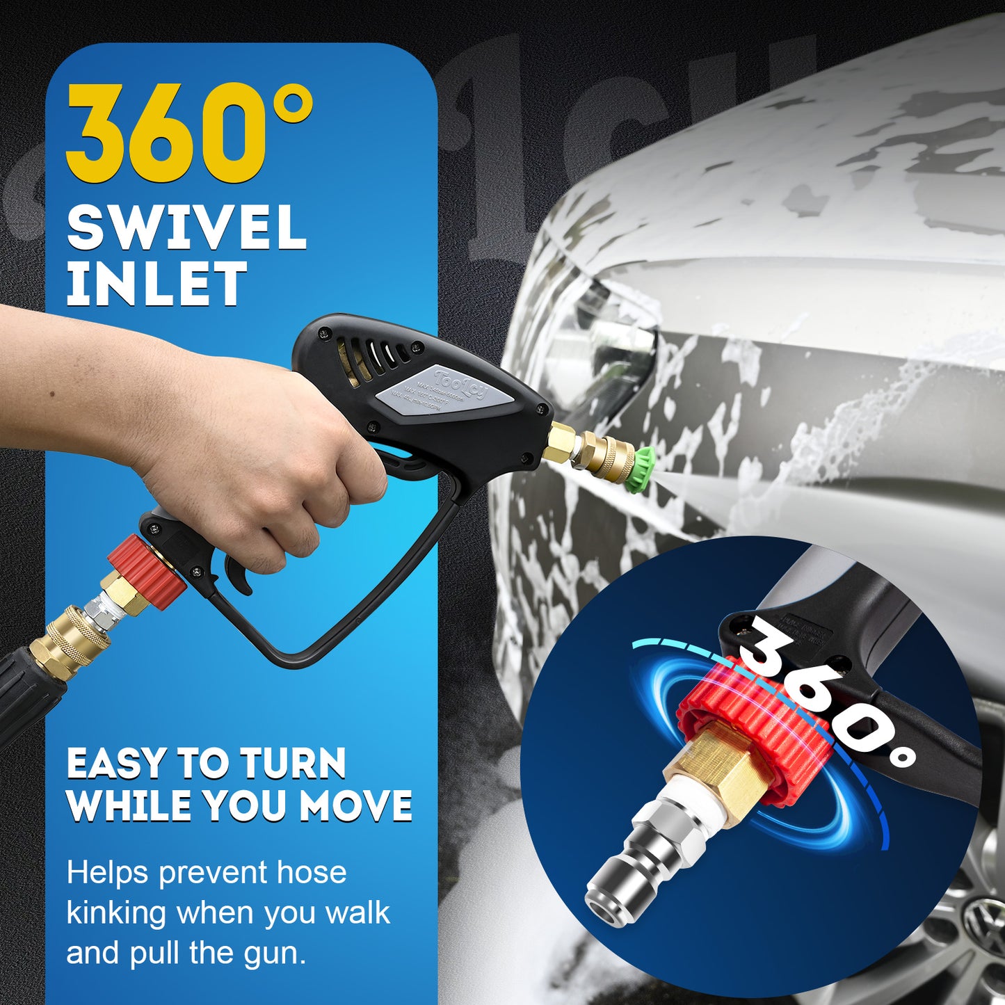 5000 PSI Pro Short Pressure Washer Gun with Wand