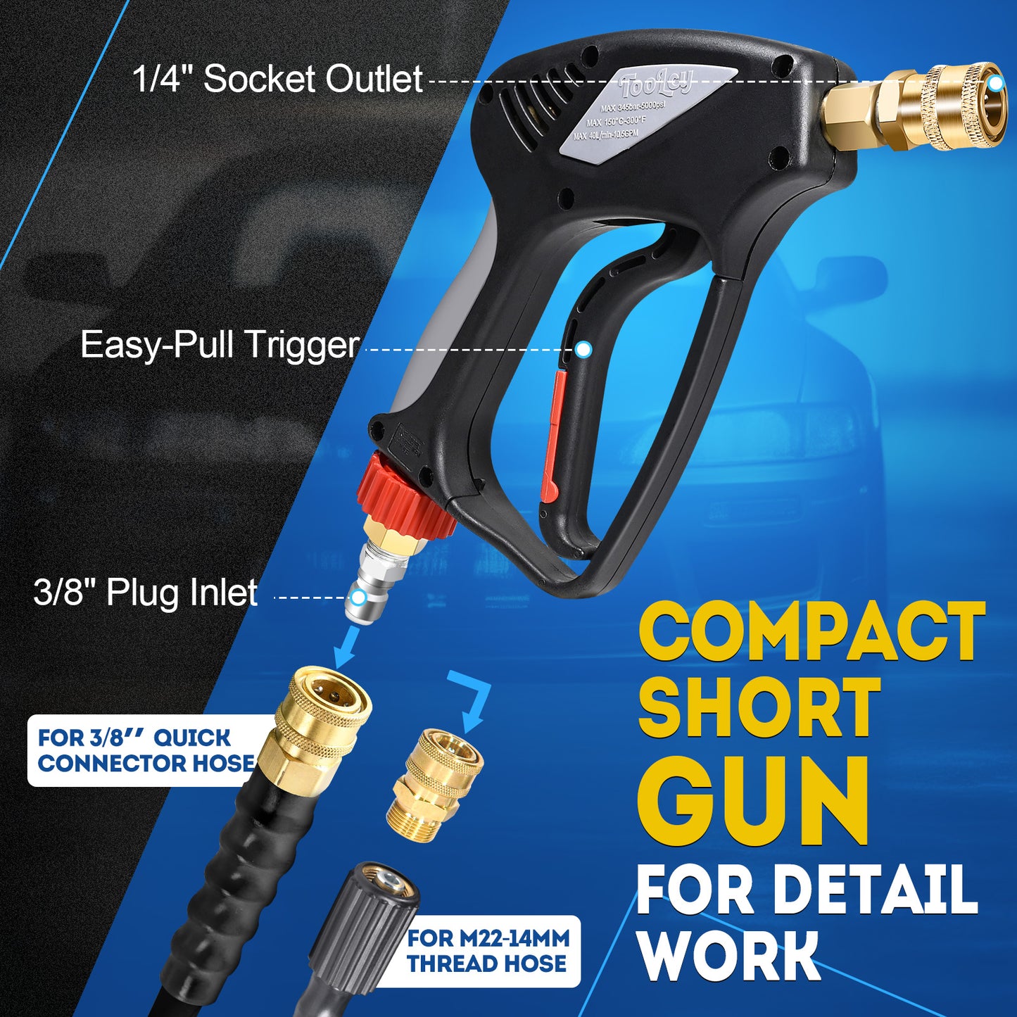 5000 PSI Pro Short Pressure Washer Gun