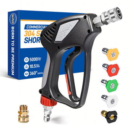 5000 PSI Pro Short Pressure Washer Gun (Stainless Steel)