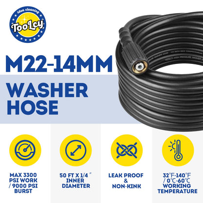 Kink Free Pressure Washer Hose 3300 PSI 1/4 in. (black)