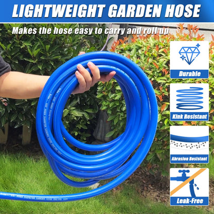 Heavy Duty Garden Hose, 5/8", Swivel Fittings (blue)