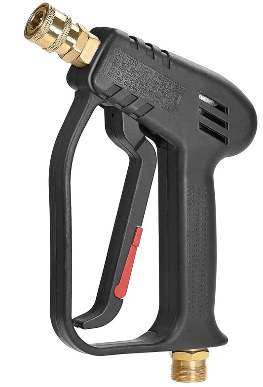 Short Pressure Washer Gun with M22-14mm Inlet, Stubby High Pressure Handle Gun for Power Washer, 1/4" Quick Connector Compatible with Foam Cannon, 4000 PSI, 7 GPM