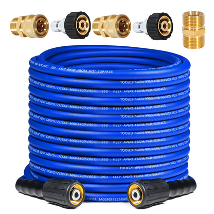 Flexible Pressure Washer Hose 3400 PSI 1/4 in. with 3/8" Quick Connect
