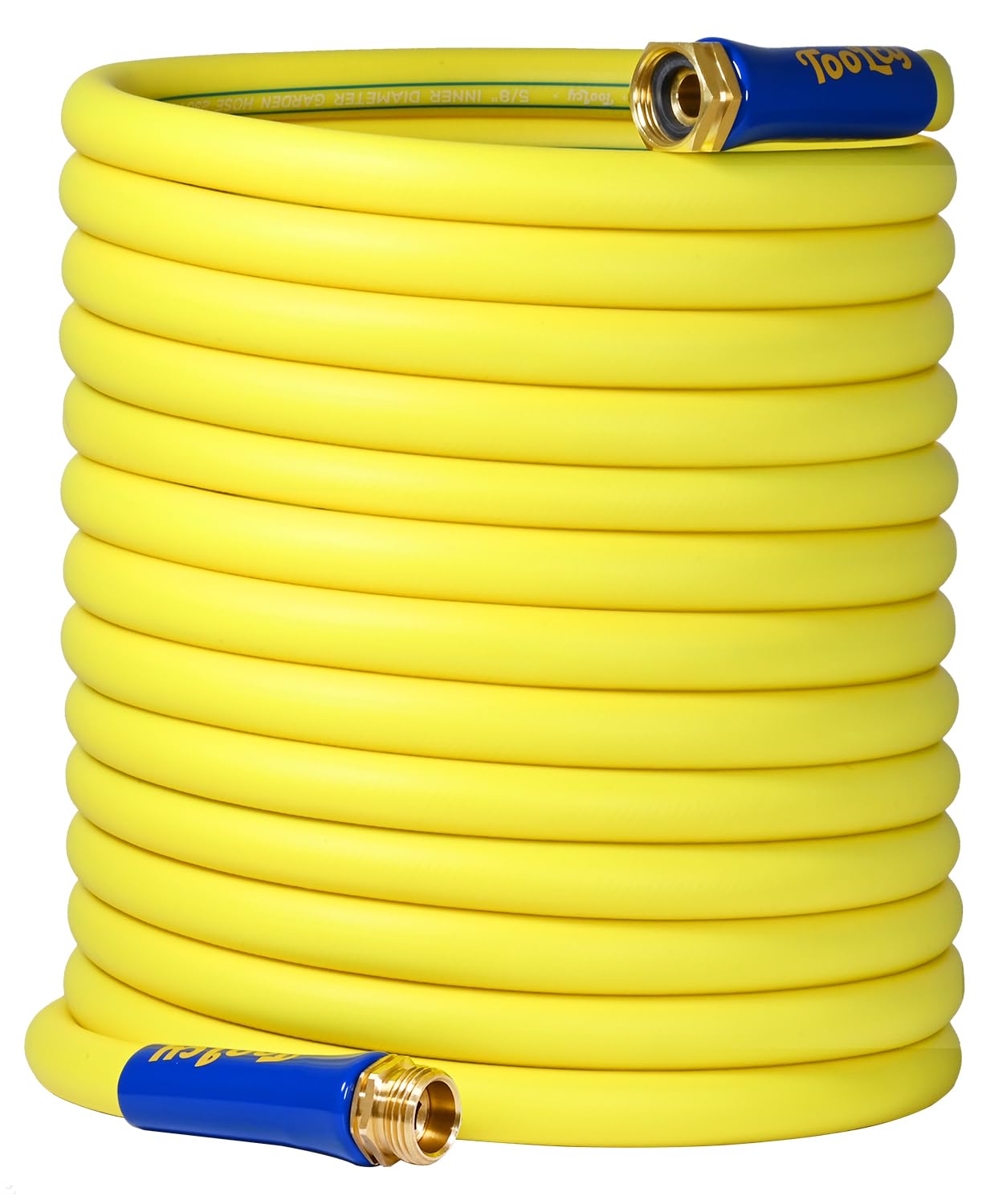 TOOLCY Flexible Garden Hose 100 ft with Swivel Grip, Heavy Duty Hybrid 5/8 inch Water Hose, Outdoor, Lightweight, All-Weather, Brass Male to Female Fittings, 250 Burst