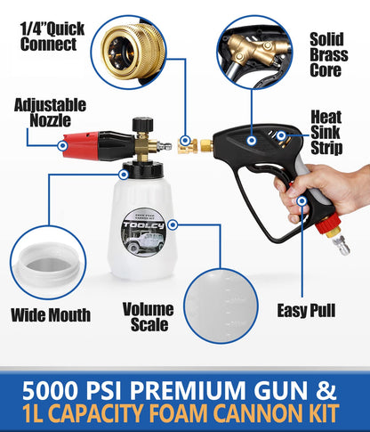 5000 PSI Short Gun with Foam Cannon