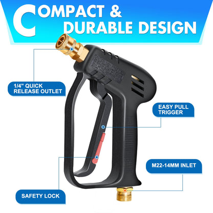 4000 PSI Short Spray Gun, M22 Inlet