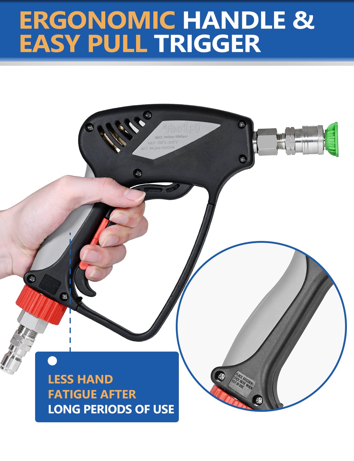 Stainless 5000 PSI Short Spray Gun